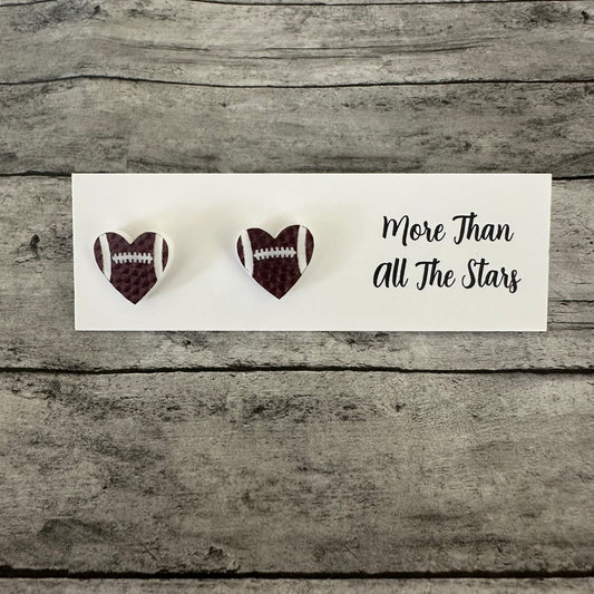 Football Heart Stud