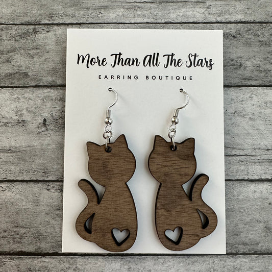 Cat Heart Earrings