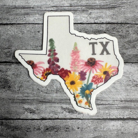 Texas Floral Sticker