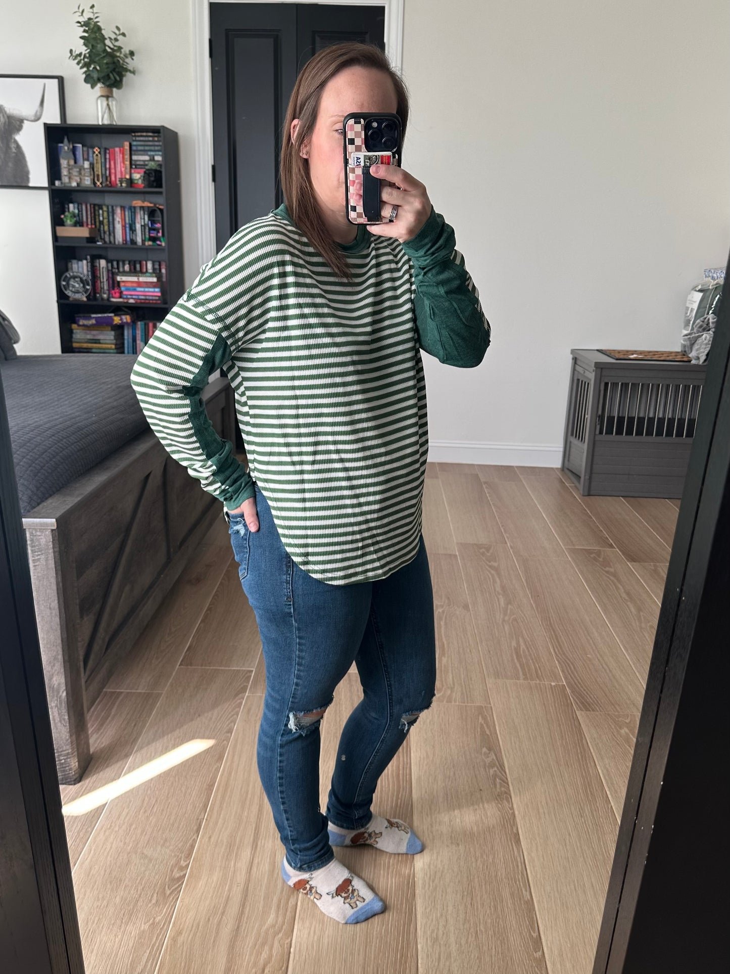 Green Striped Top
