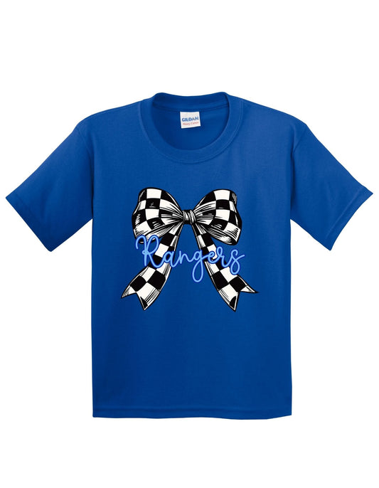 Rangers Checkered Bow Youth T-Shirt