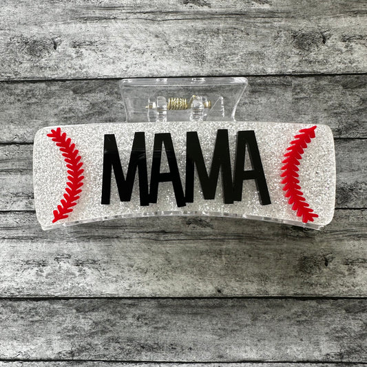 Baseball Mama Claw Clip