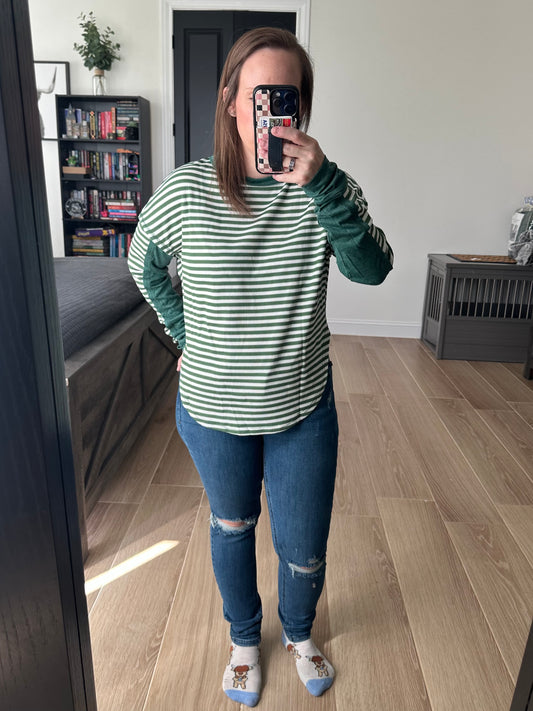 Green Striped Top