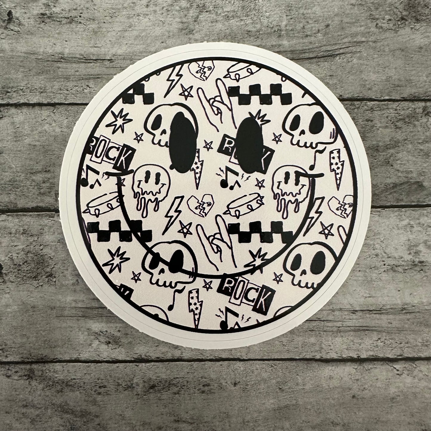 Rocker Smiley Face Sticker
