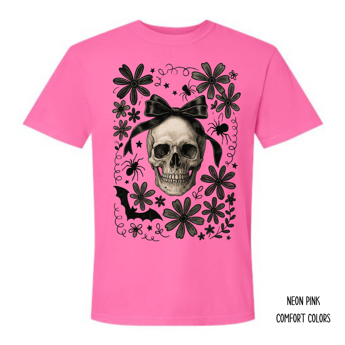 Skull With Black Bow (Multiple Options) T-Shirt