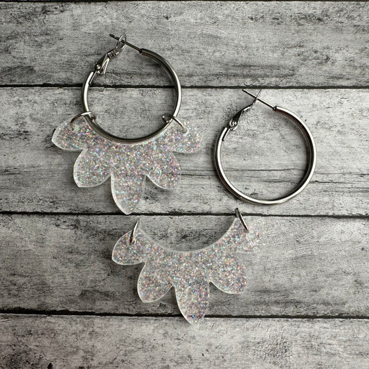 Clear Glitter Interchangeable Hoop