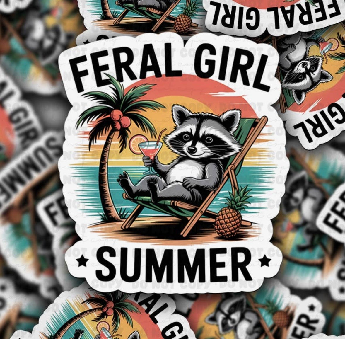 Feral Girl Summer Sticker