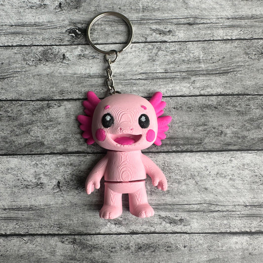 Pink Axolotol Keychain
