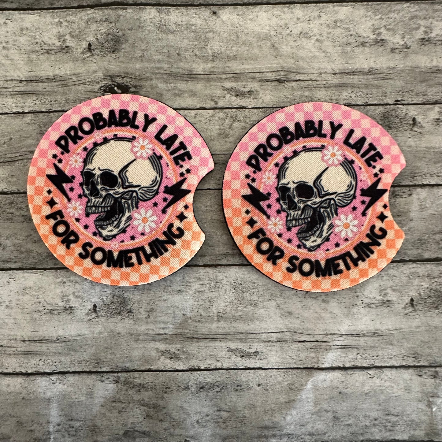 Probably Late For Something Neoprene Car Coaster