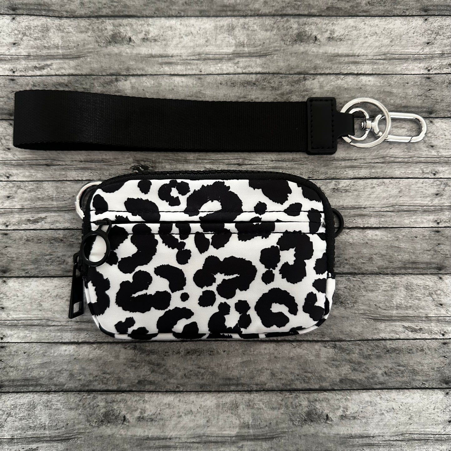 White Leopard Wristlet Wallet