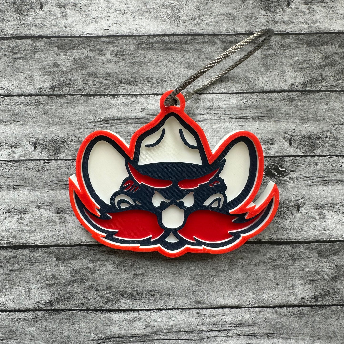Red and Navy Outlaw Bag Charm