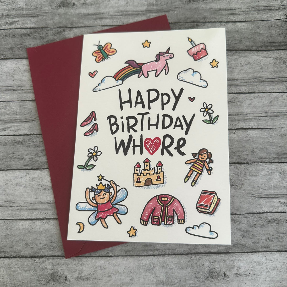 “Happy Birthday Whore” Greeting Card