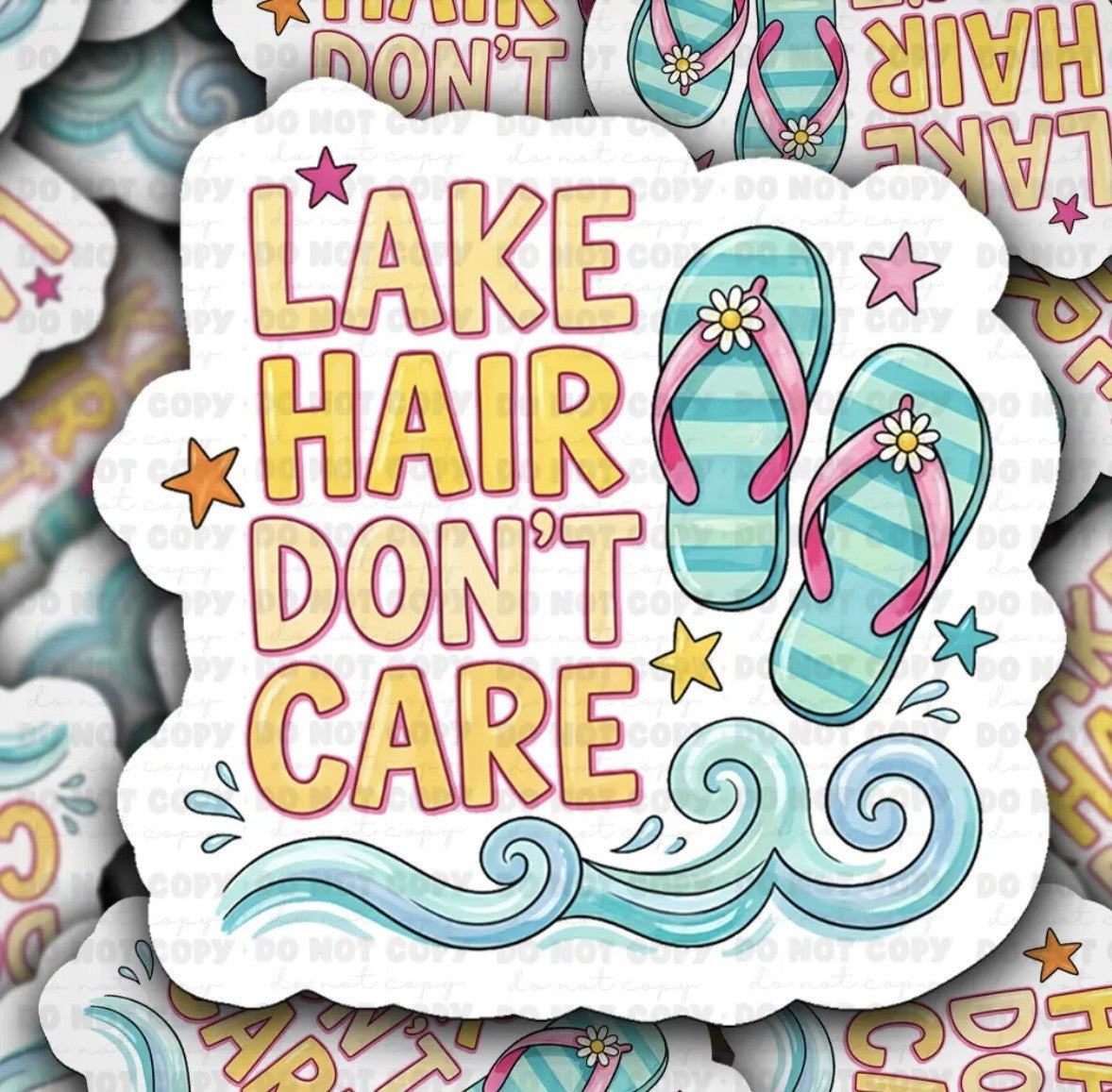 Lake Hair Don't Care Sticker