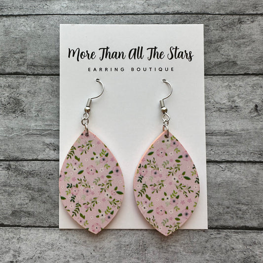 Pink Pastel Floral Earrings