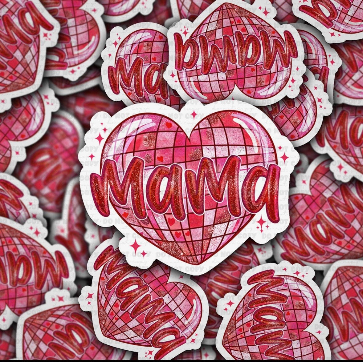 Disco Heart Mama Sticker
