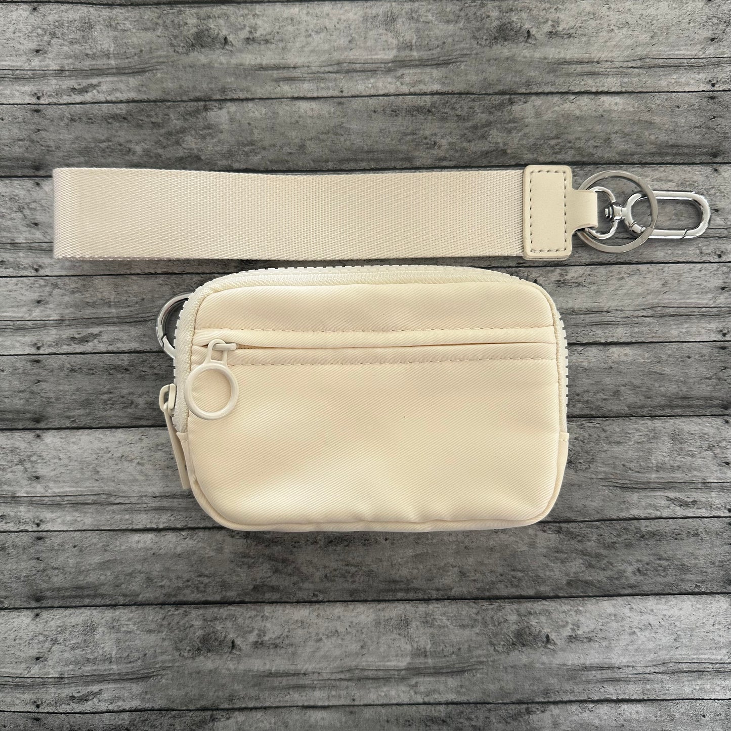 Cream Wristlet Wallet