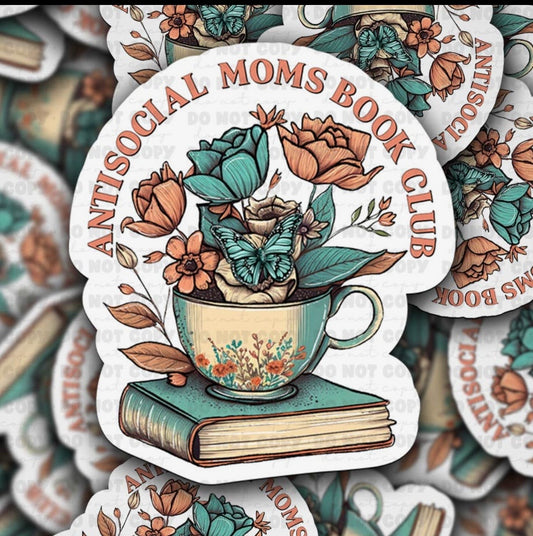 Antisocial Moms Book Club Sticker