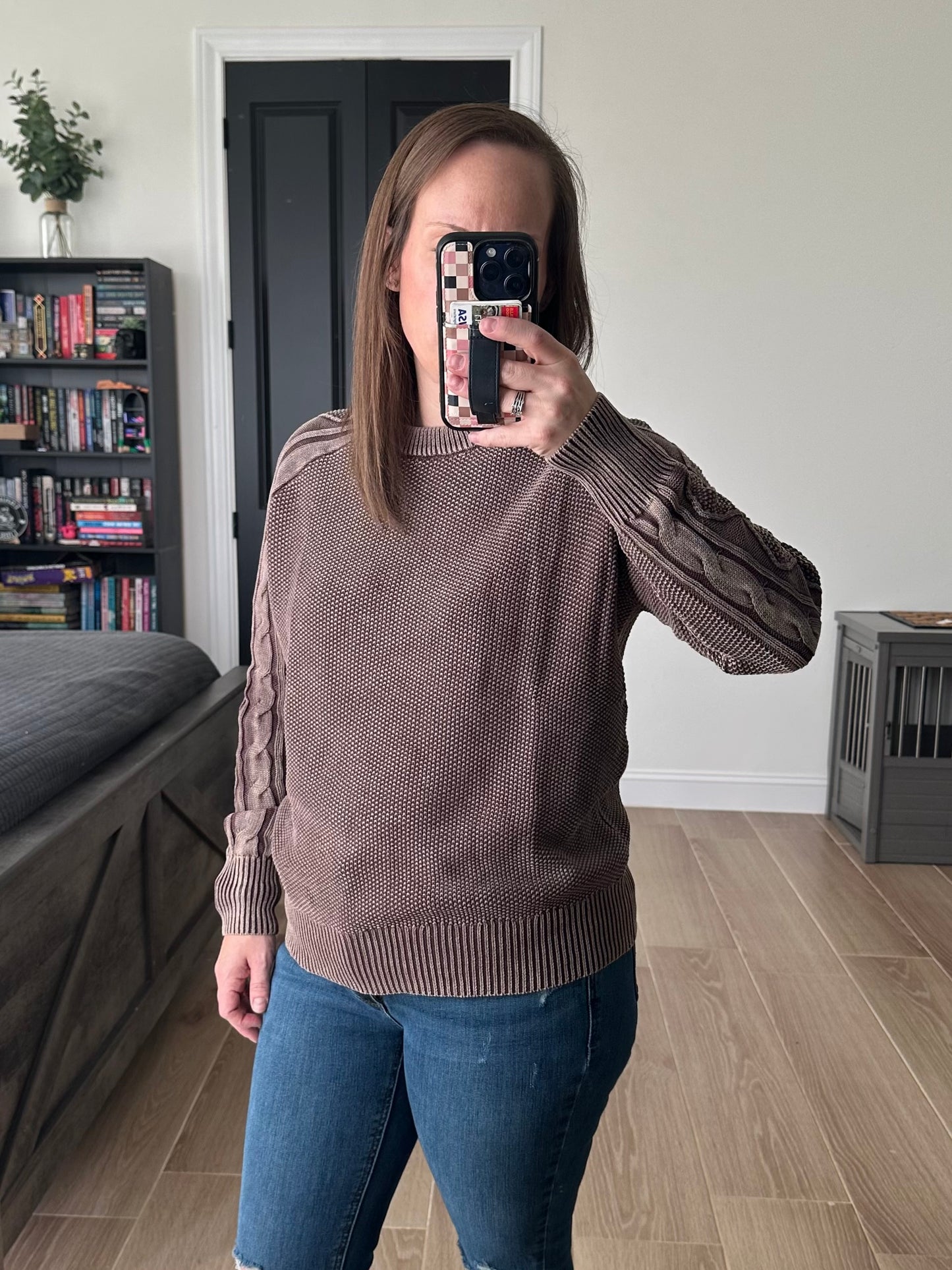 Brown Textured Sweater