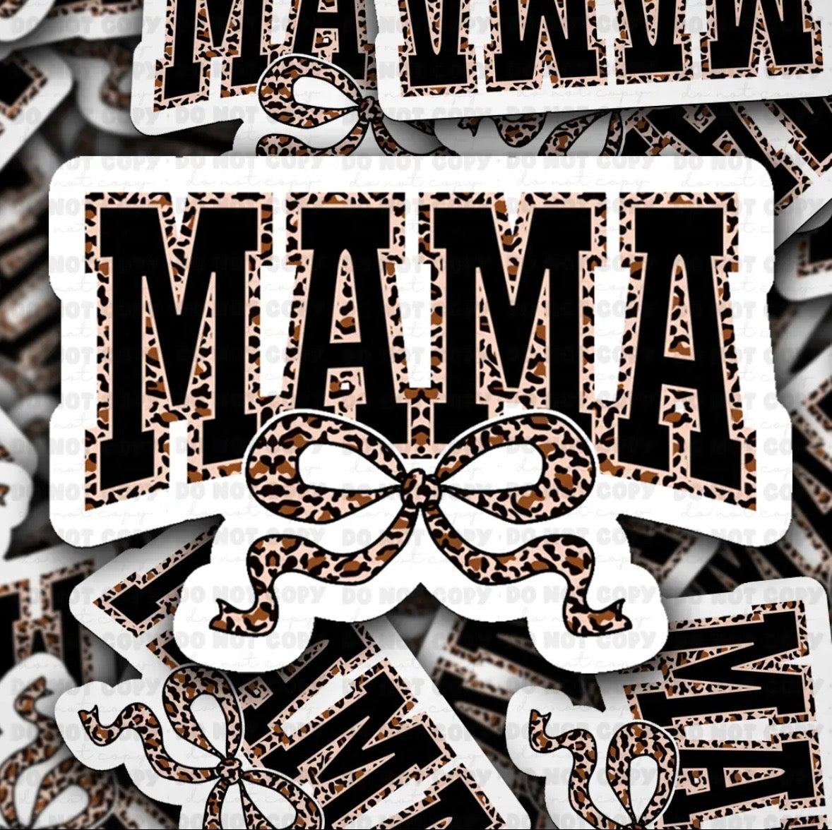 Mama Leopard Bow Sticker
