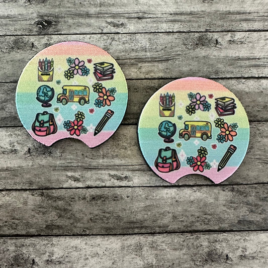 School Bus Neoprene Car Coaster