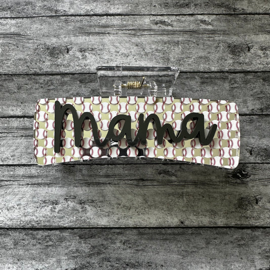 Baseball Mama Claw Clip