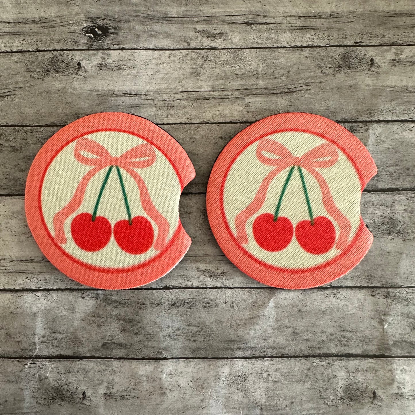 Cherry Neoprene Car Coaster