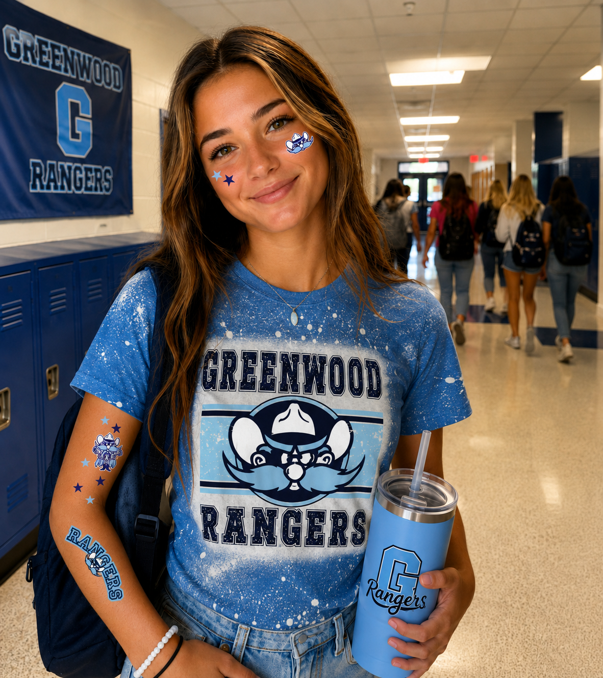 Greenwood Outlaws Football and Cheer Temporary Tattoos