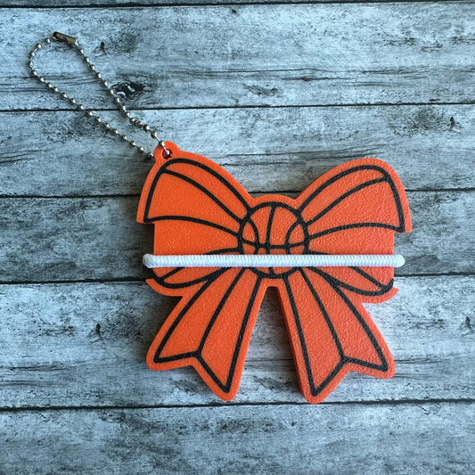 Basketball Bow Keychain Hair Tie Holder