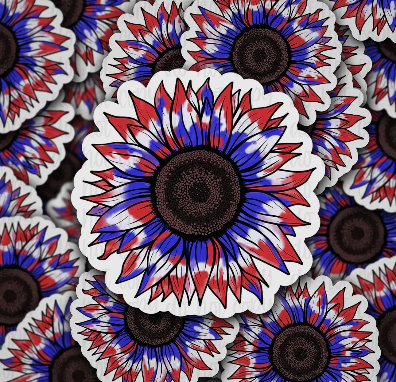 Tie-Dye Sunflower Sticker
