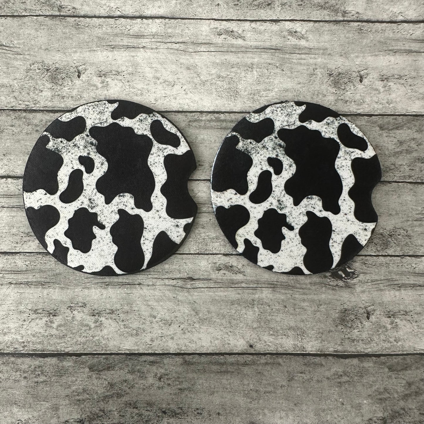 Cow Print Neoprene Car Coaster
