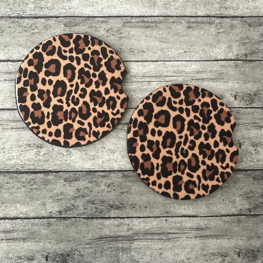 Leopard Print Neoprene Car Coaster