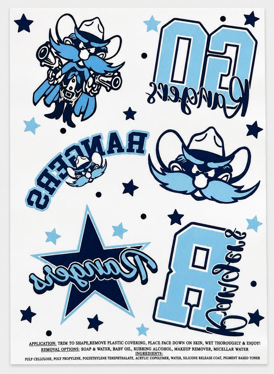 Greenwood Rangers School Spirit Temporary Tattoos