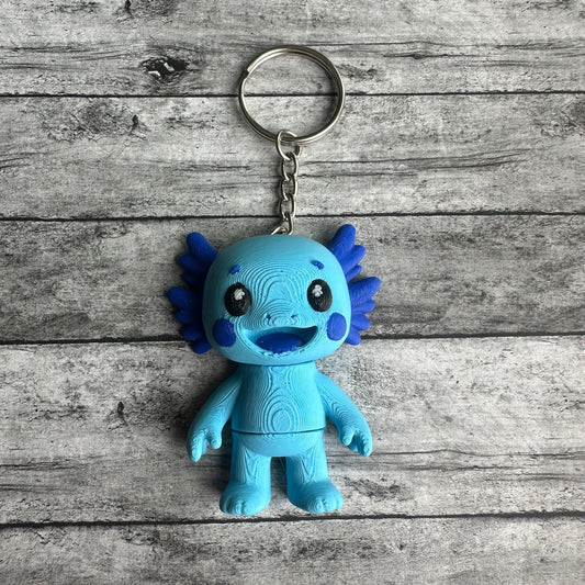 Blue Axolotol Keychain