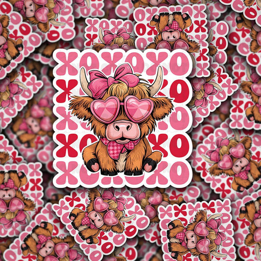 Highland Cow XOXO Sticker