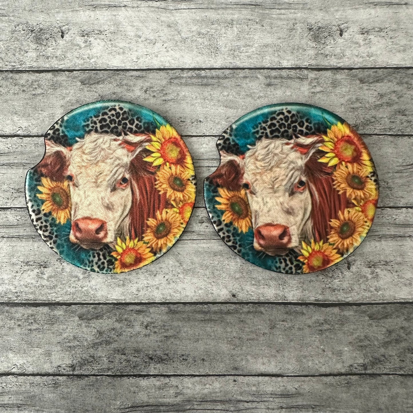 Cow Neoprene Car Coaster