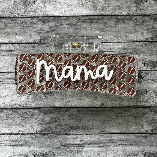 Football Mama Claw Clip