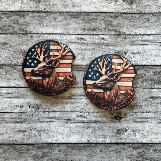 American Deer Neoprene Car Coaster