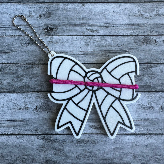 Volleyball Bow Keychain Hair Tie Holder