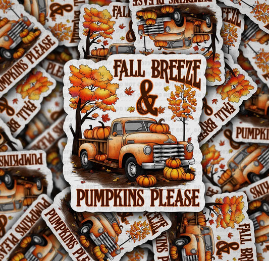 Fall Breeze & Pumpkins Please Sticker