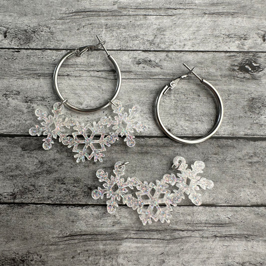Glitter Snowflake Interchangeable Hoop