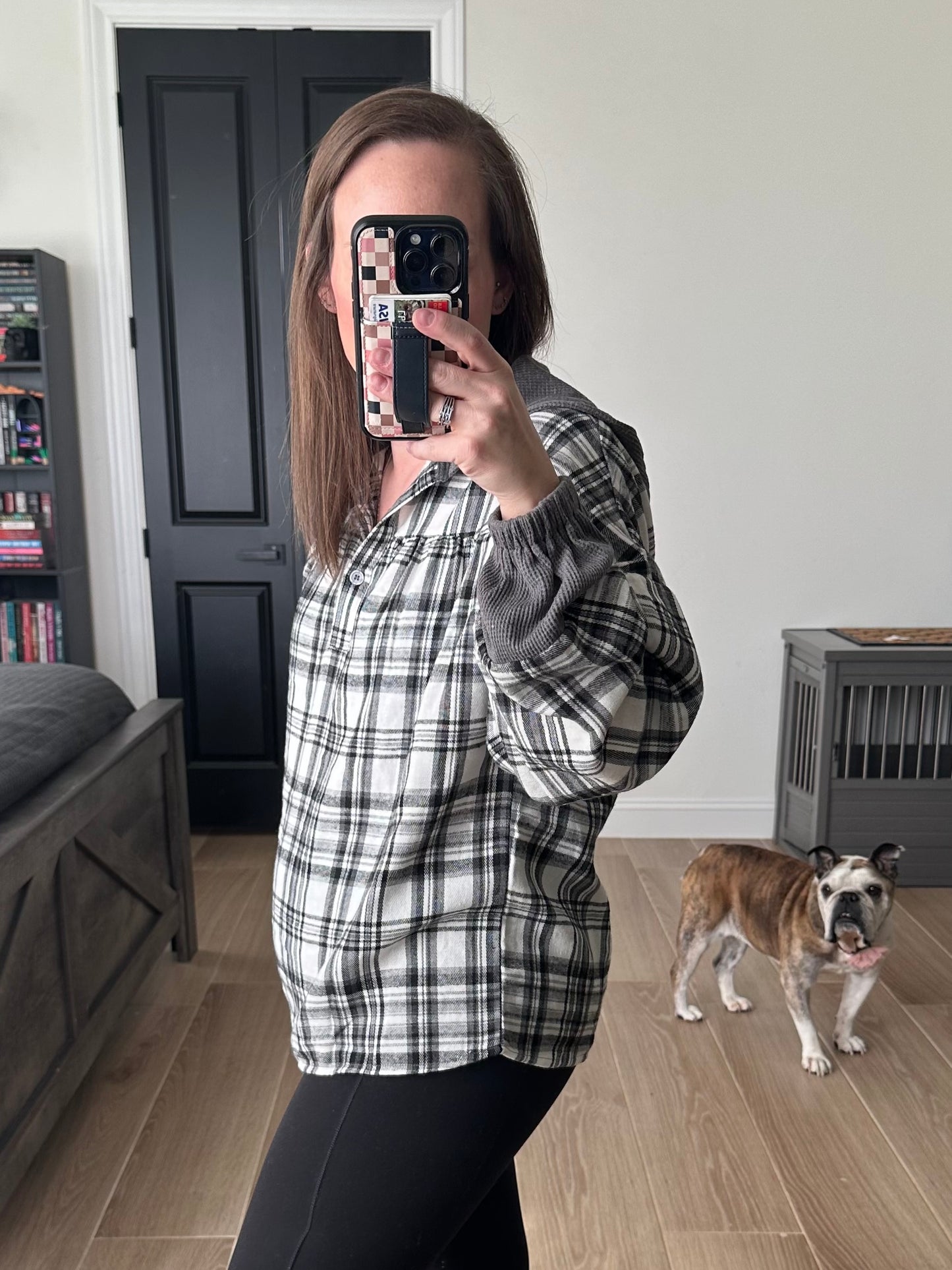Grey Hooded Top