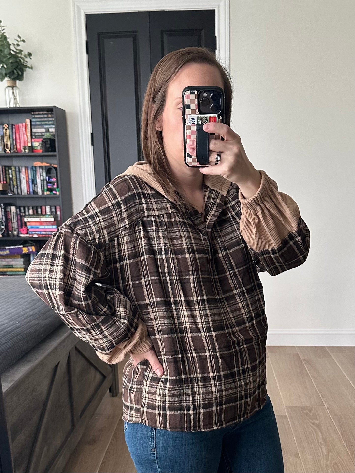 Brown Hooded Top