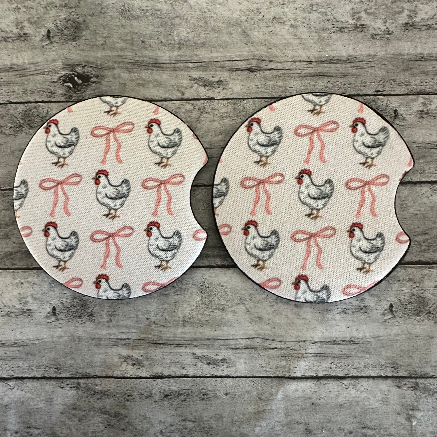 Chicken Neoprene Car Coaster