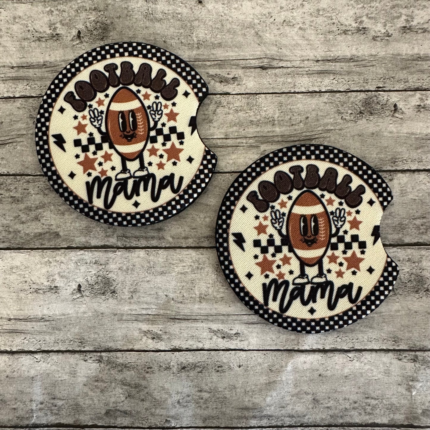 Football Mama Neoprene Car Coaster