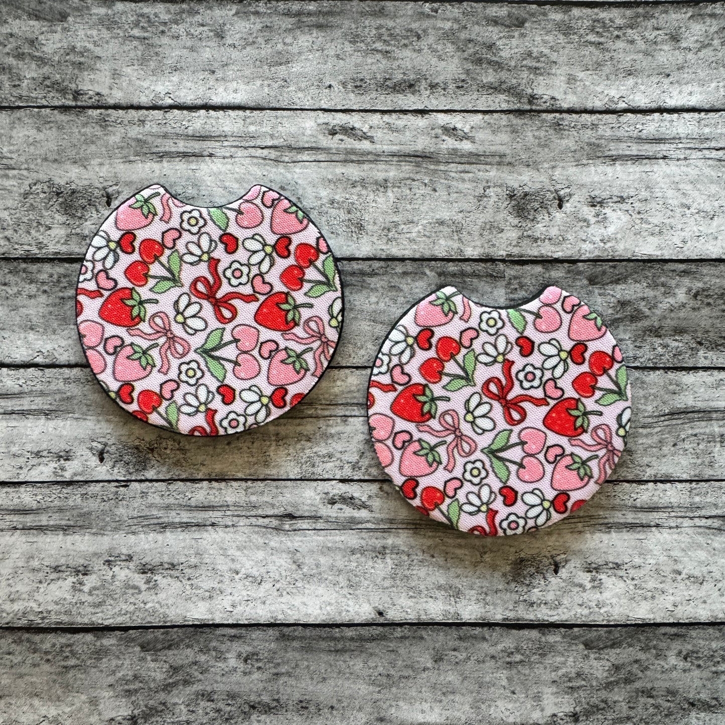 Bows and Berries Neoprene Car Coaster