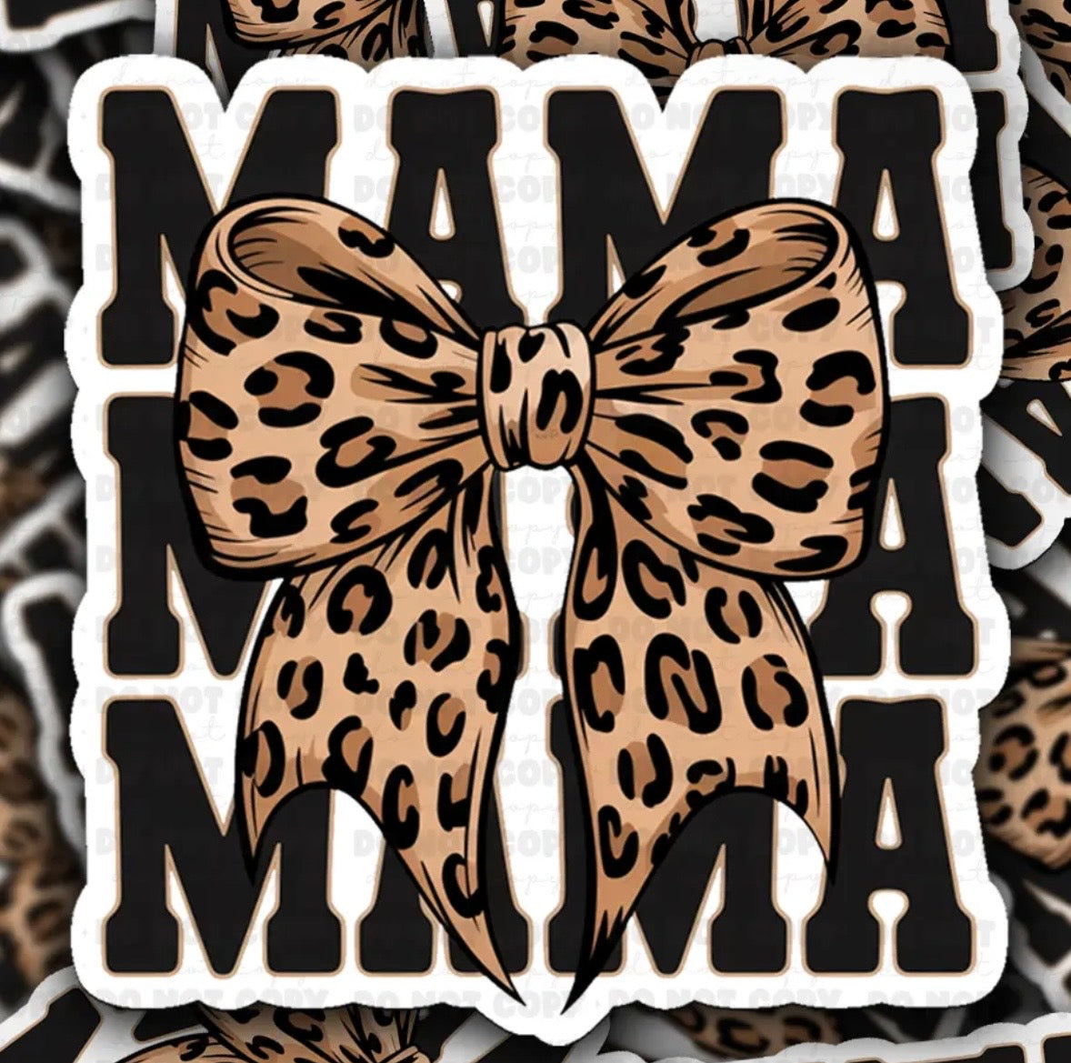 Mama Leopard Bow Sticker