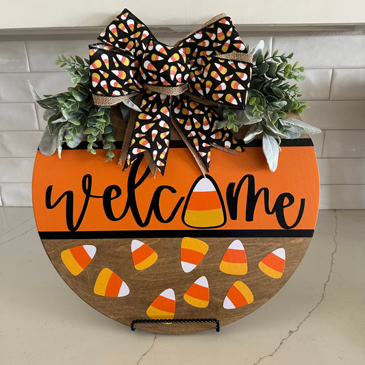 Candy Corn Welcome Door Hanger