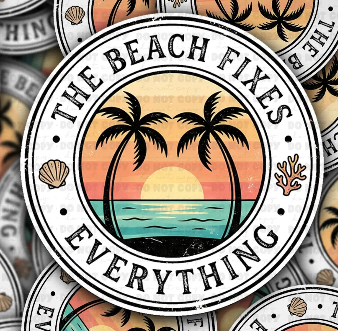 The Beach Fixes Everything Sticker
