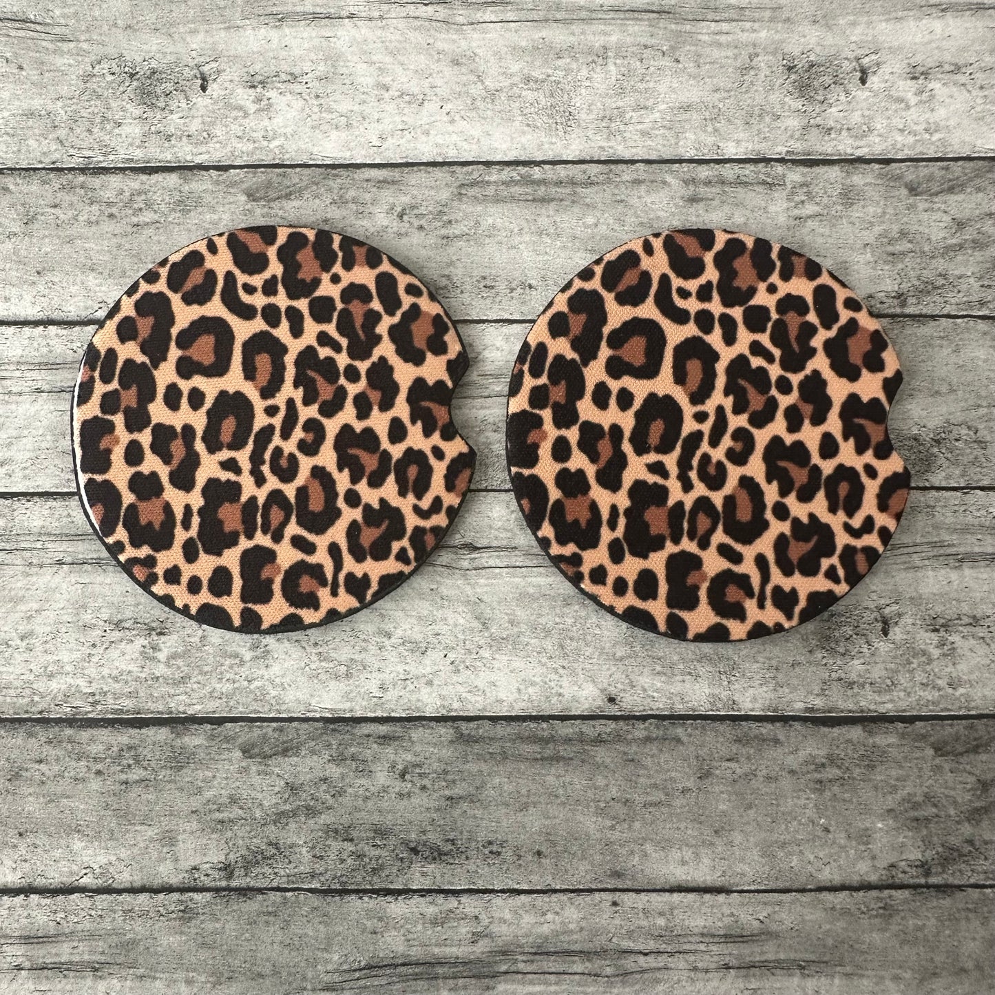 Leopard Print Neoprene Car Coaster