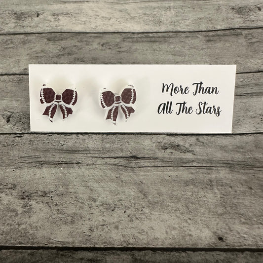 Football Bow Stud